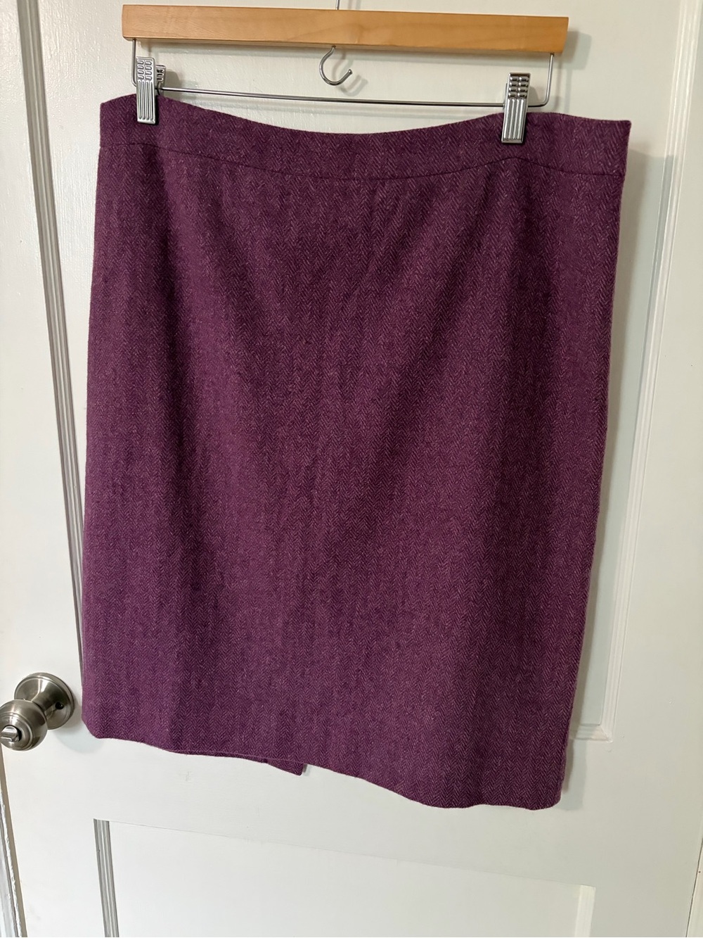 J. Crew Plum Wool Pencil Skirt